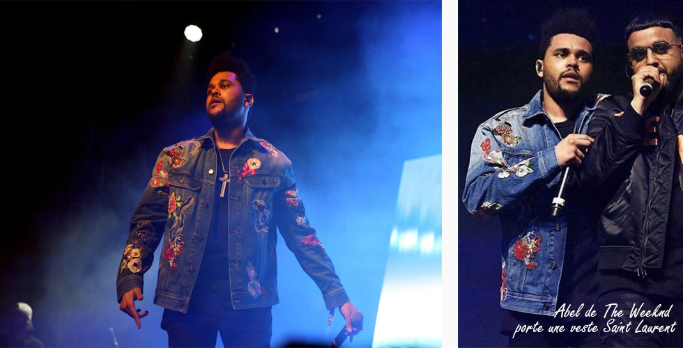 Abel de The Weeknd porte une veste Saint Laurent au festival Coachella