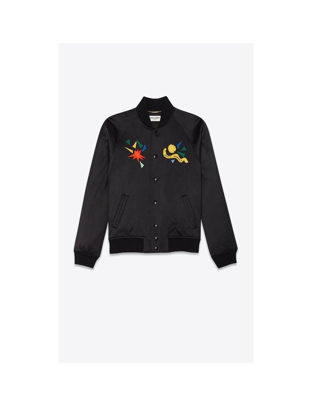 Satin Teddy Embroidery Love 19 Ysl Yves St Laurent Jacket Bla